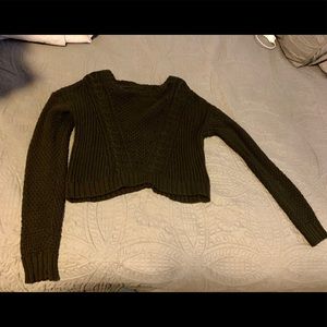 Black crop knit sweater